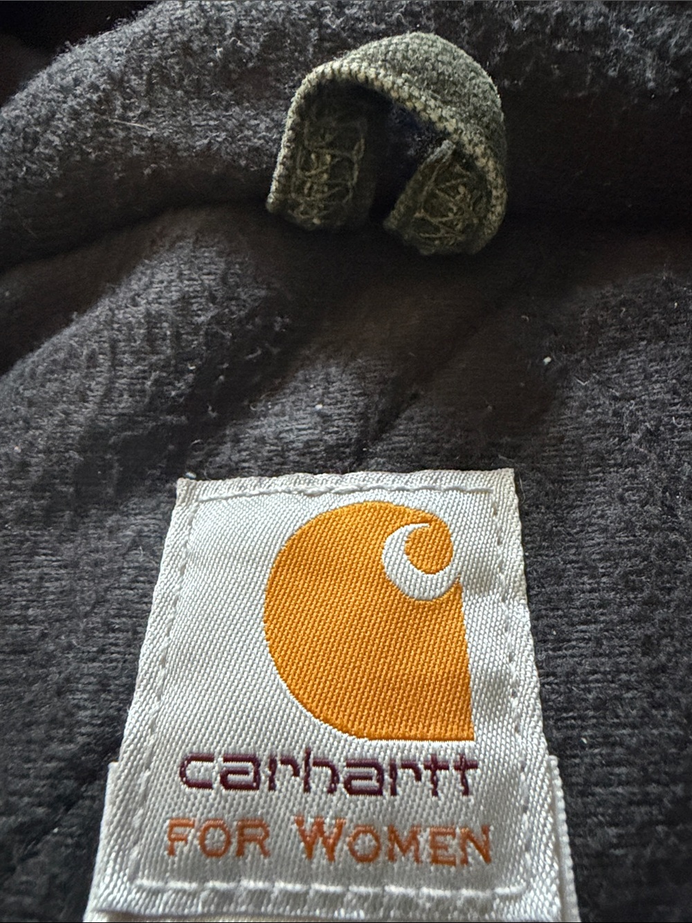 Women's Carhartt Olive Hooded Canvas Zip Jacket - Picture 5 of 5